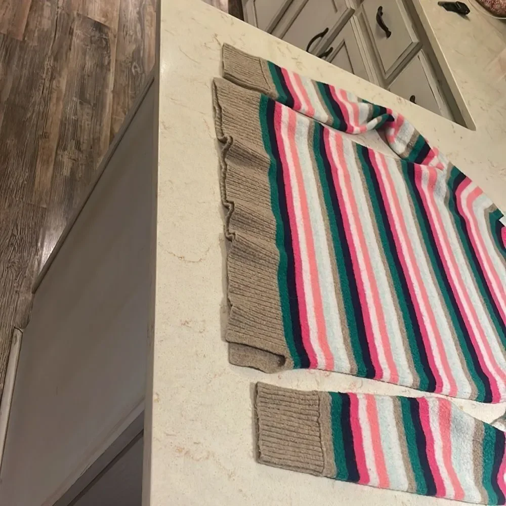 J.Crew striped holiday sweater SZ small wool blend